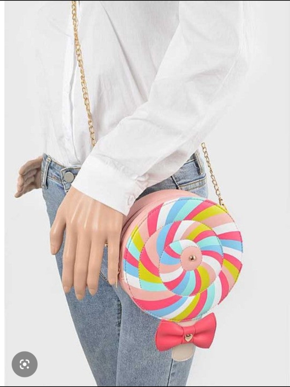 Unique Vintage Multicolor Lollipop Crossbody Bag with Bow